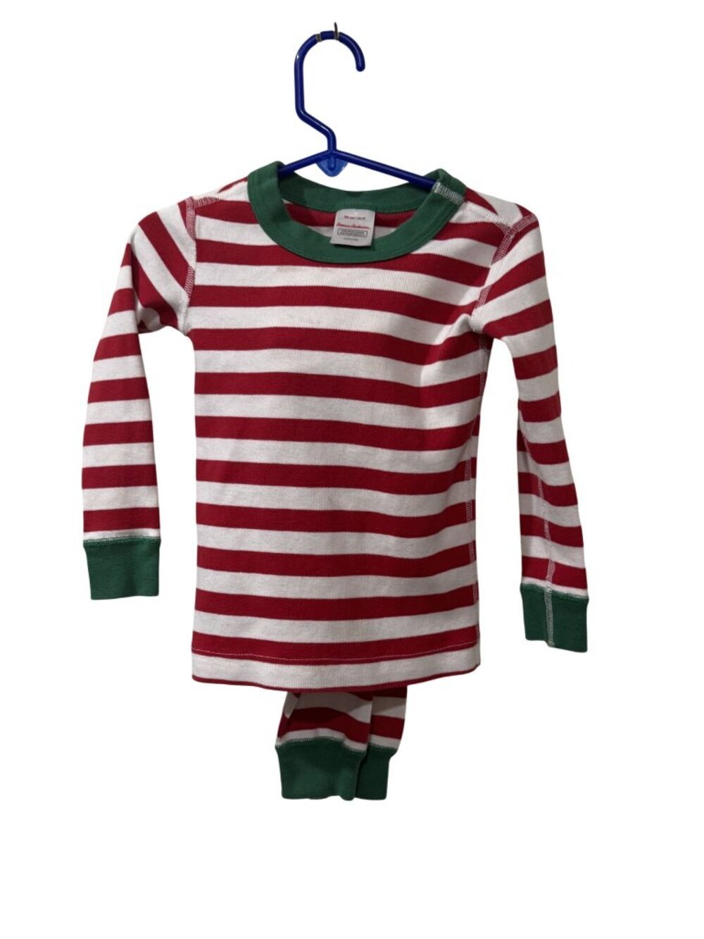 Hanna Andersson Kids Christmas Pajama Set Red & White Striped Long Sleeve US 3T